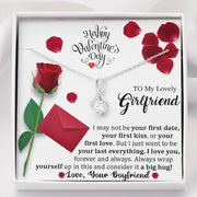 White Gold, Valentines Day Alluring Necklace, My Girlfriend with Love - Kubby&Co Worldwide