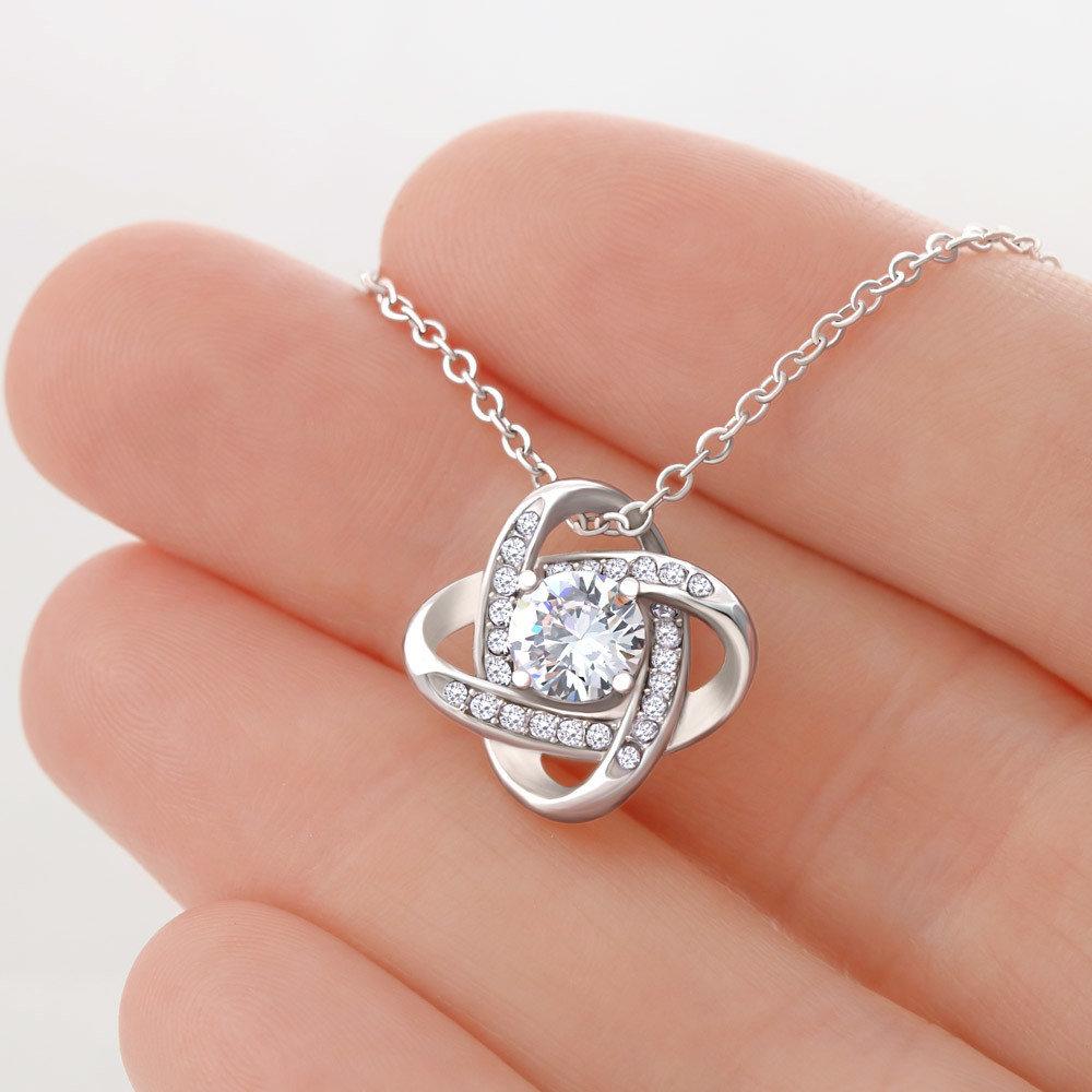 White Gold, Valentines Day Love Knot Necklace, Girlfriend - Kubby&Co Worldwide