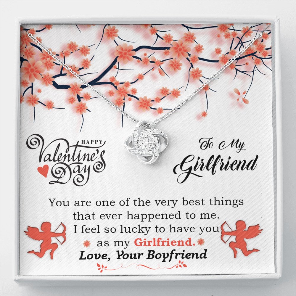 White Gold, Valentines Day Love Knot Necklace, Girlfriend - Kubby&Co Worldwide