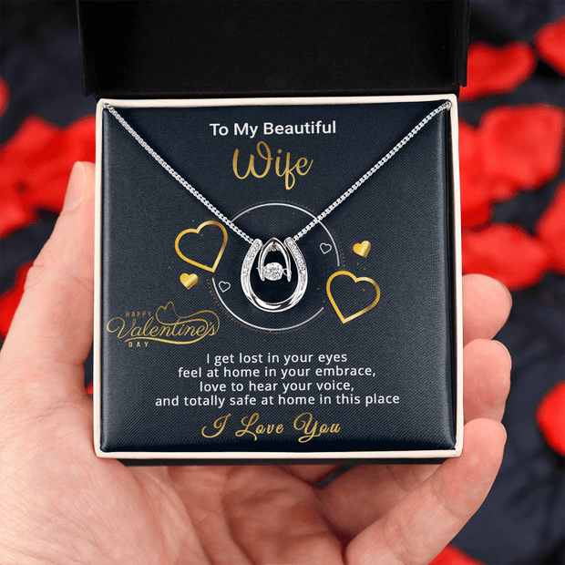 Gold Necklace, Personalized Message Card, To My Beautiful Wife - Kubby&Co Worldwide
