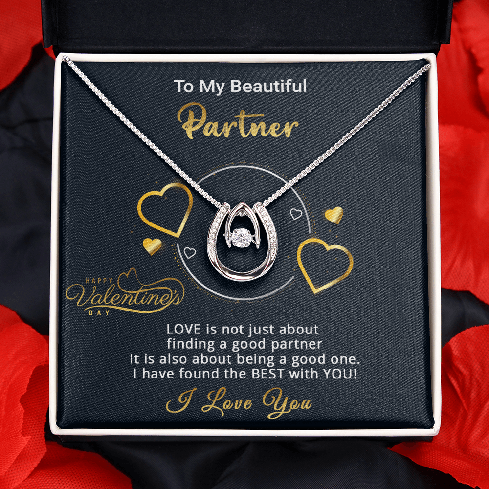 Gold Necklace, Valentine's Day Message Card, My Beautiful Partner - Kubby&Co Worldwide