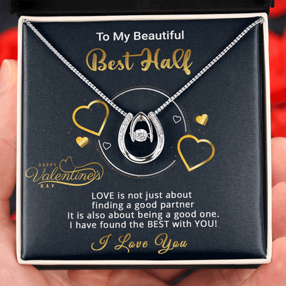 Gold Necklace, Valentine's Day Message Card, My Best Half - Kubby&Co Worldwide