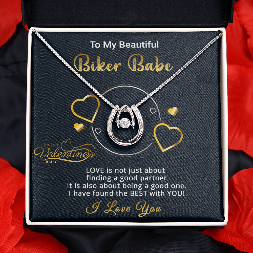 Gold Necklace, Valentine's Day Message Card, My Biker Babe - Kubby&Co Worldwide