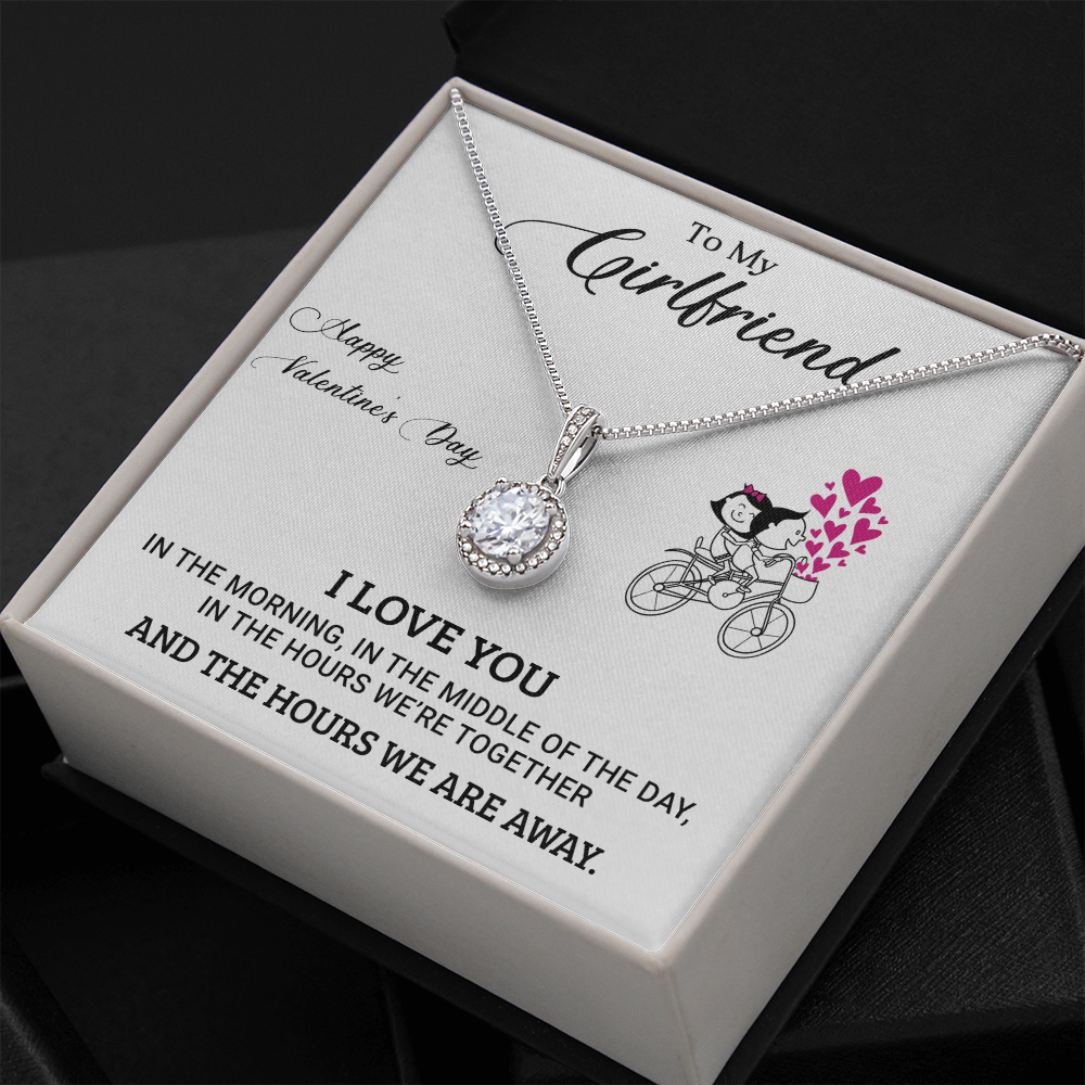 White Gold Necklace, Eternal Love To My Girlfriend - Kubby&Co Worldwide