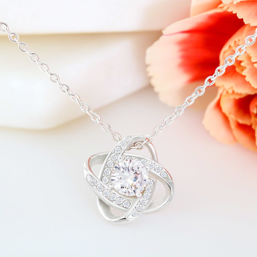 White Gold, Valentines Day Love Knot Necklace, Girlfriend - Kubby&Co Worldwide